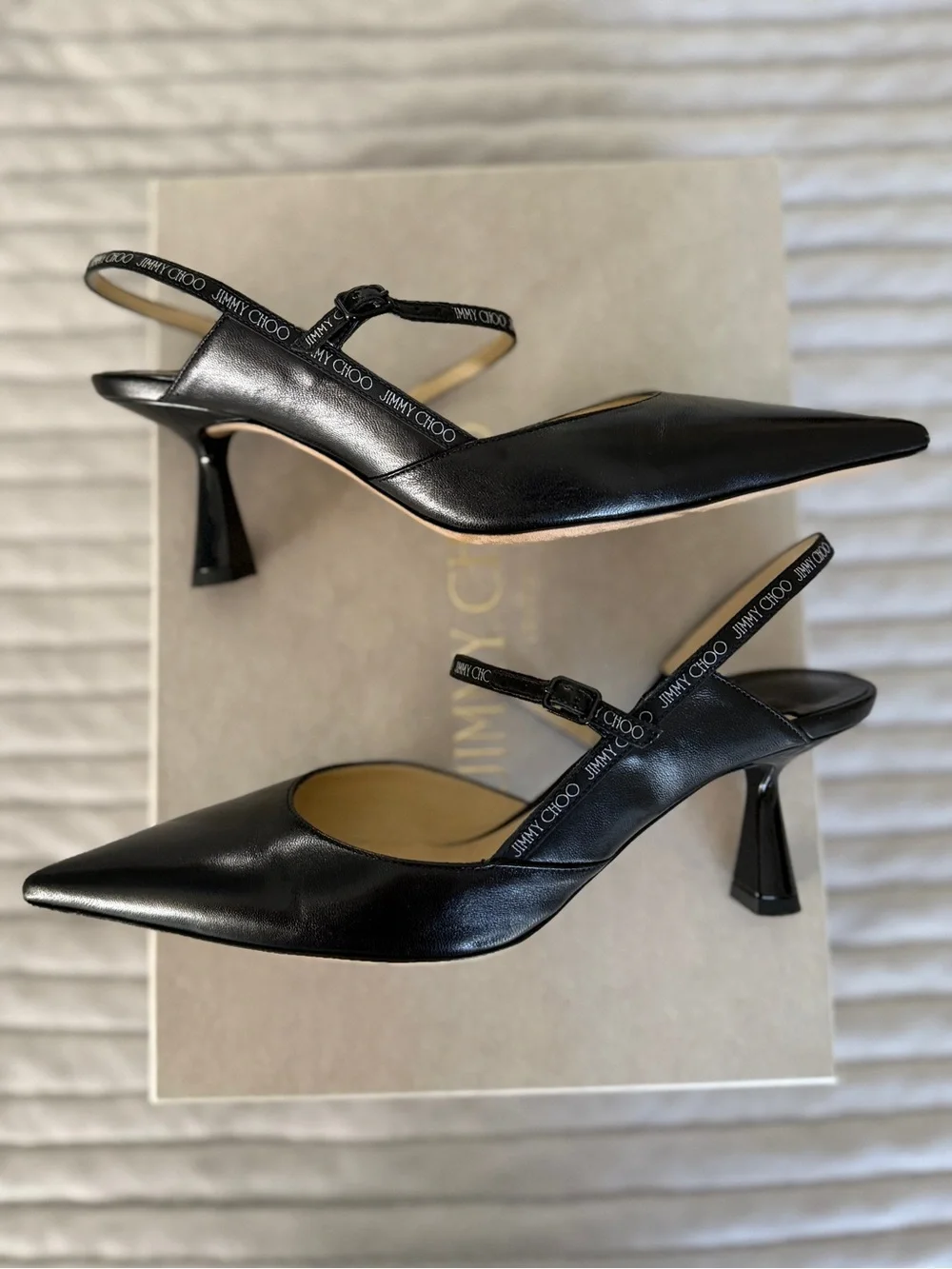 Jimmy Choo Ray 65 Black Leather Pumps | Size 36.5